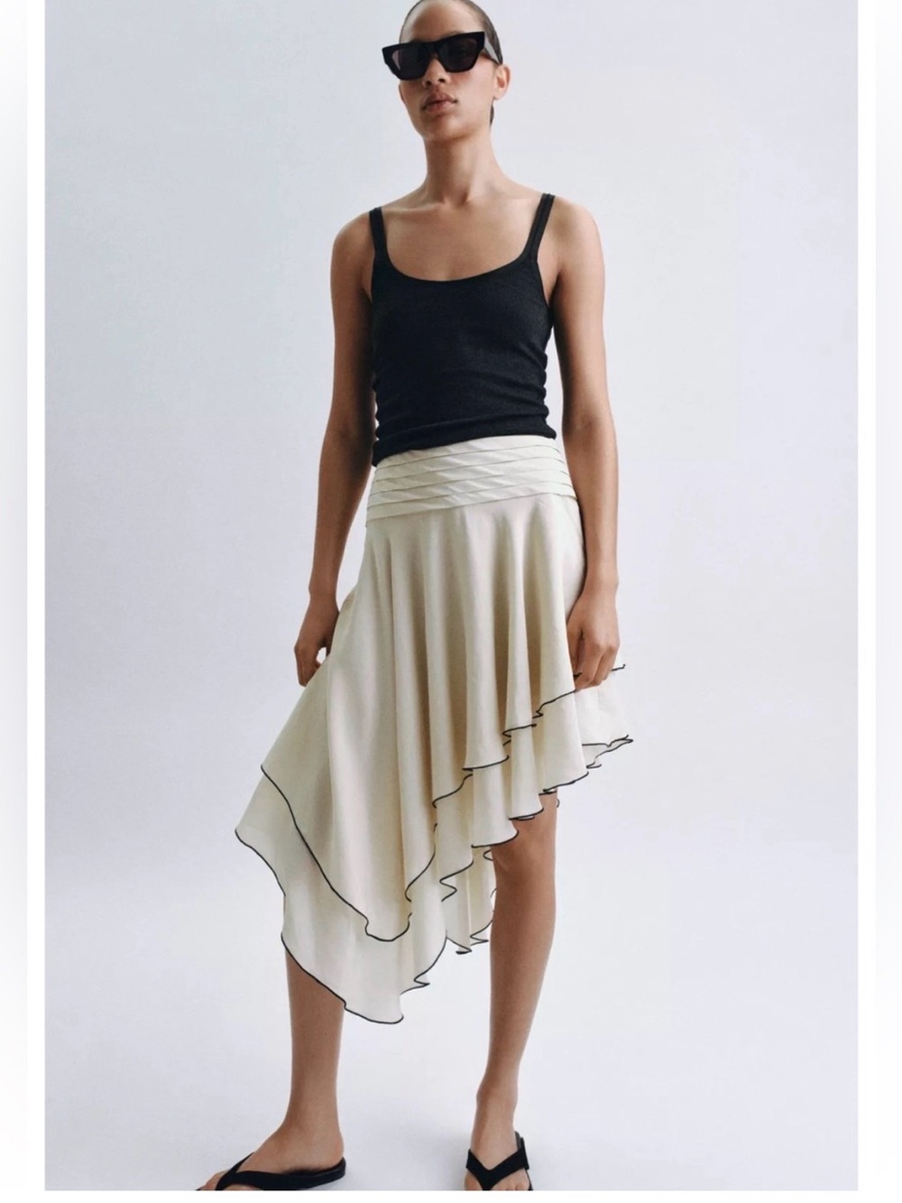 Zara Asymmetric Midi Skirt